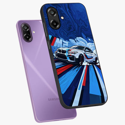 Drift Power Rush Glass Case displayed in angled mockup highlighting powerful drift car design with sporty aesthetic style.