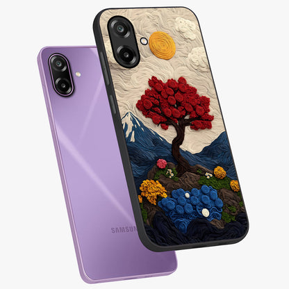 Eternal Nature Tapestry Glass Case displayed in angled mockup highlighting detailed botanical pattern with artistic aesthetic.