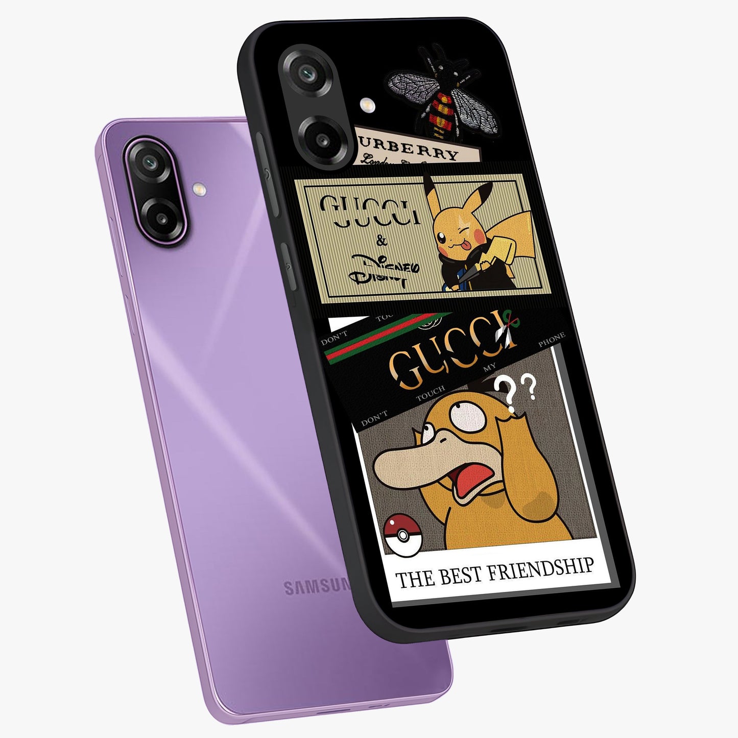Gucci Play Mashup Glass Case displayed in angled mockup highlighting stylish fashion mashup design with bold aesthetic.