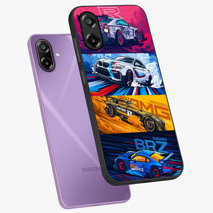 JDM Sports Car Glass Case displayed in angled mockup highlighting sleek Japanese racing car design with automotive aesthetic.