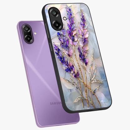 Lavender Dream Glow Glass Case displayed in angled mockup highlighting dreamy purple glow design with soft artistic style.
