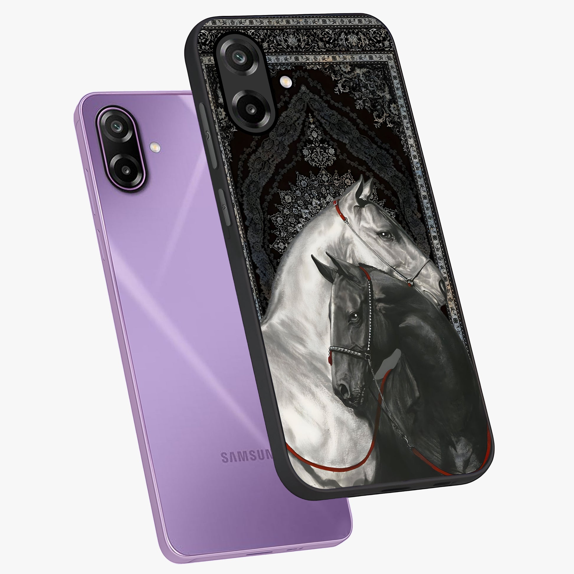 Majestic Ride Legacy Glass Case displayed in angled mockup highlighting sleek vehicle design with bold racing aesthetic.
