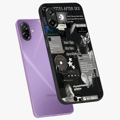 Midnight Love Echo Glass Case displayed in angled mockup highlighting elegant love inspired design with deep aesthetic style.