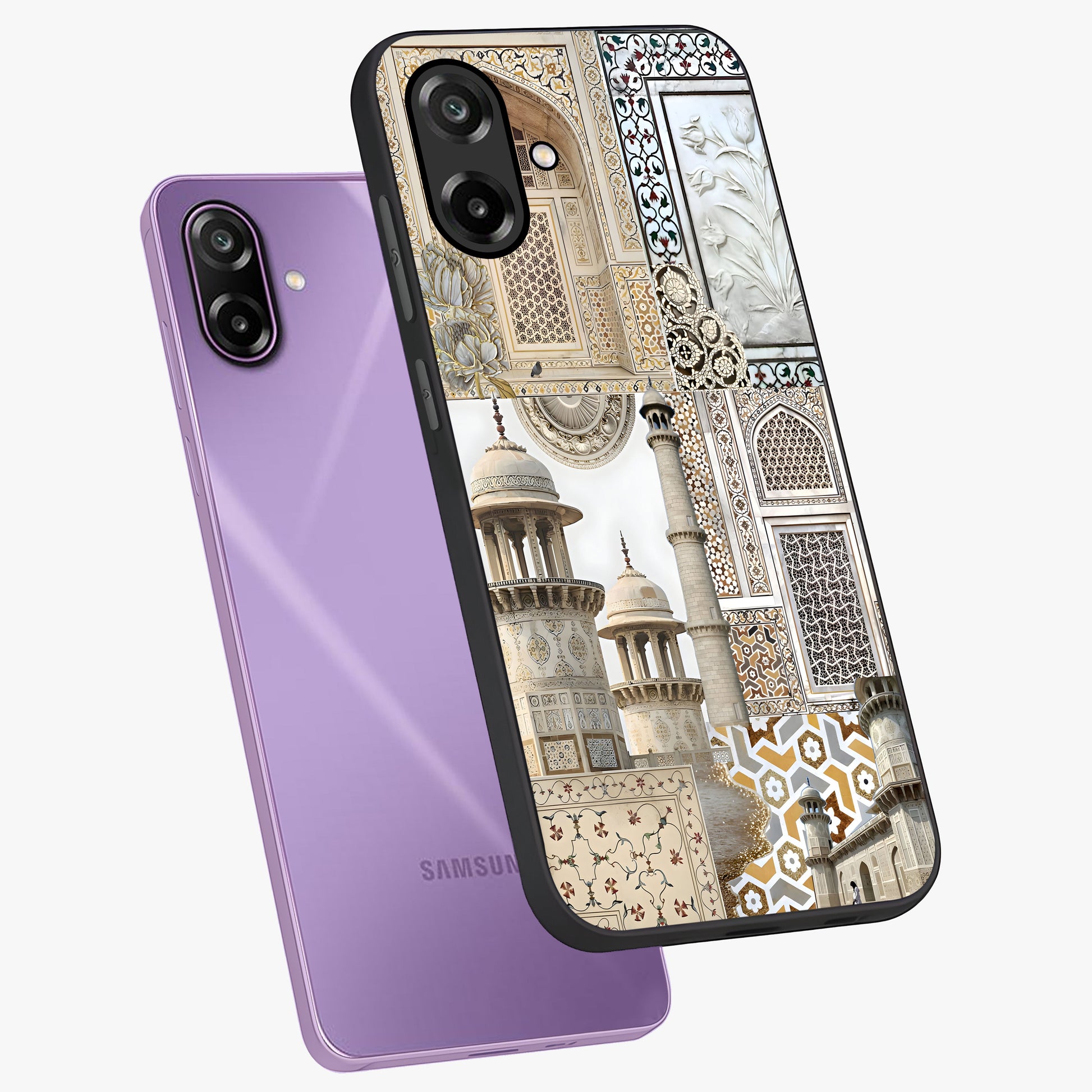 Mughal Marble Legacy Glass Case displayed in angled mockup highlighting elegant heritage marble artwork with royal aesthetic.