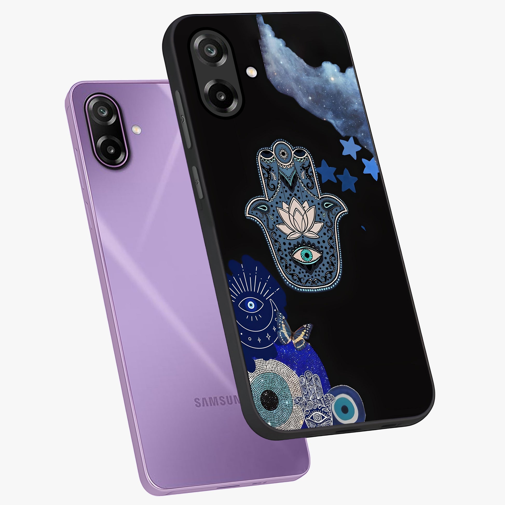 Mystic Hand Aura Glass Case displayed in angled mockup highlighting magical aura design with spiritual aesthetic style.