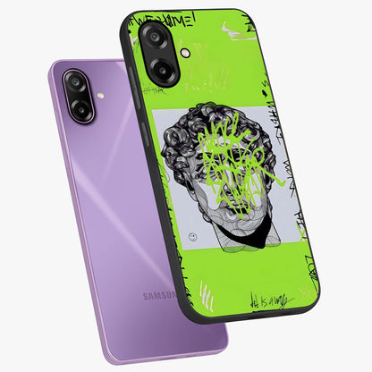 Neo Graffiti Rebellion Glass Case displayed in angled mockup highlighting urban street art design with rebellious aesthetic.