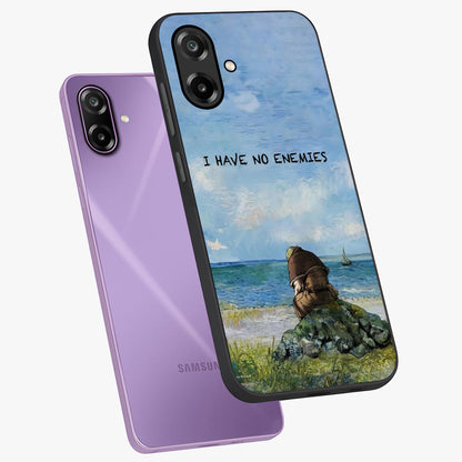 Peace Beyond War Glass Case displayed in angled mockup highlighting meaningful message design with artistic aesthetic style.