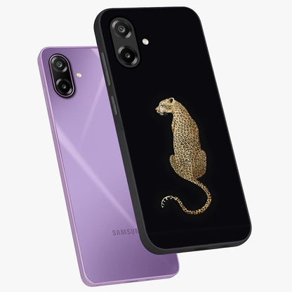 Regal Leopard Glass Case displayed in angled mockup highlighting powerful animal illustration with stylish wild aesthetic.