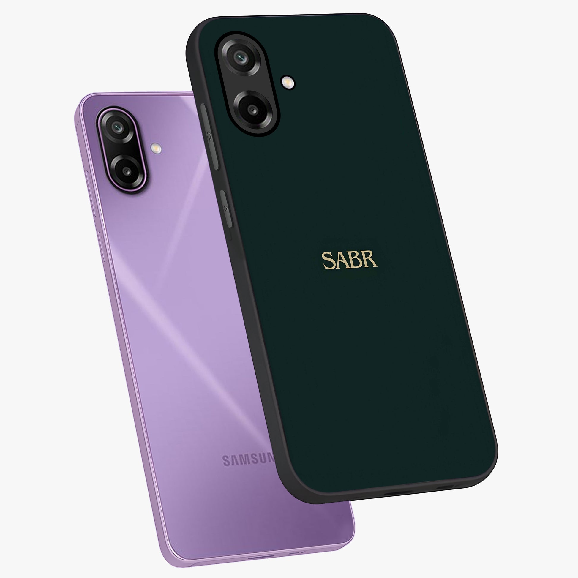 Sabr Minimal Patience Glass Case displayed in angled mockup highlighting simple inspirational design with clean aesthetic style.