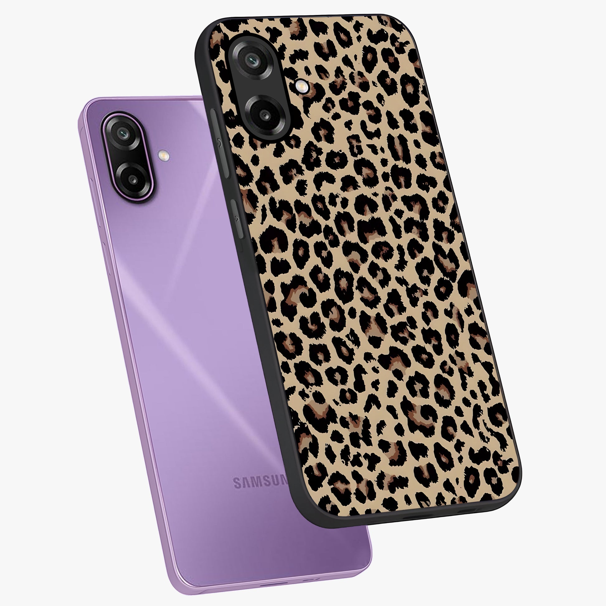 Savage Chic Pattern Glass Case displayed in angled mockup highlighting bold fashion inspired design with chic aesthetic.