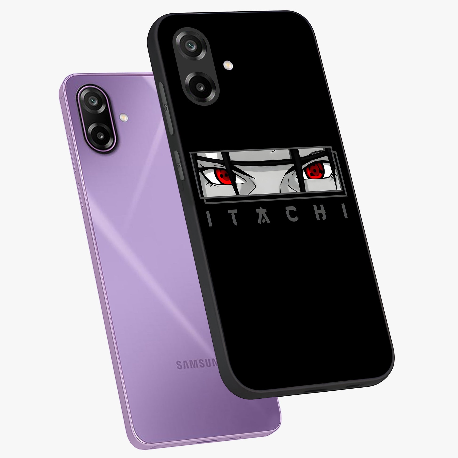 Scarlet Gaze Dominance Glass Case displayed in angled mockup highlighting intense visual design with bold scarlet aesthetic.