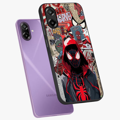 Spider Collage Street Glass Case displayed in angled mockup highlighting dynamic street style collage design with comic aesthetic.
