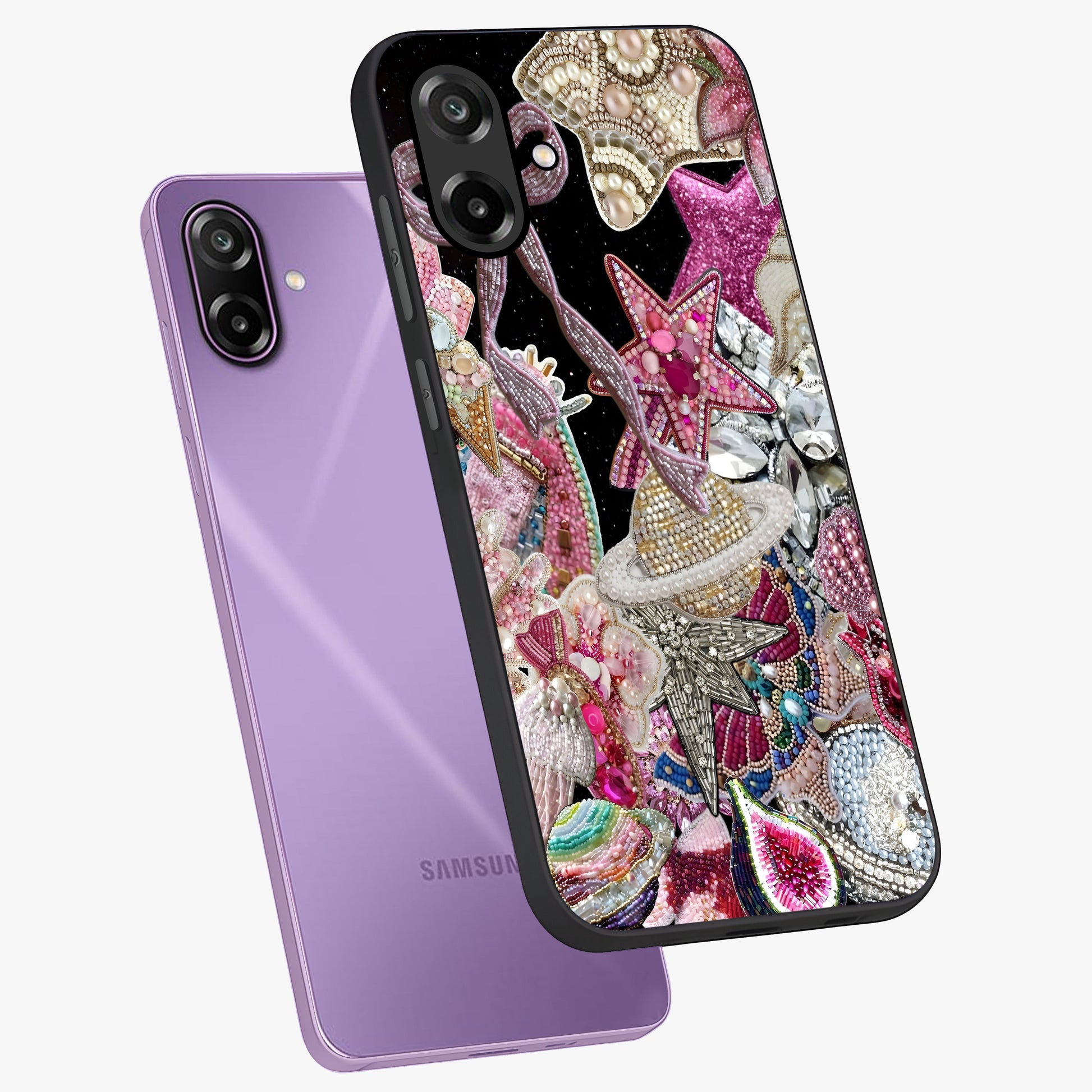 Starlit Jewel Dream Glass Case displayed in angled mockup highlighting glowing celestial jewel design with dreamy aesthetic.