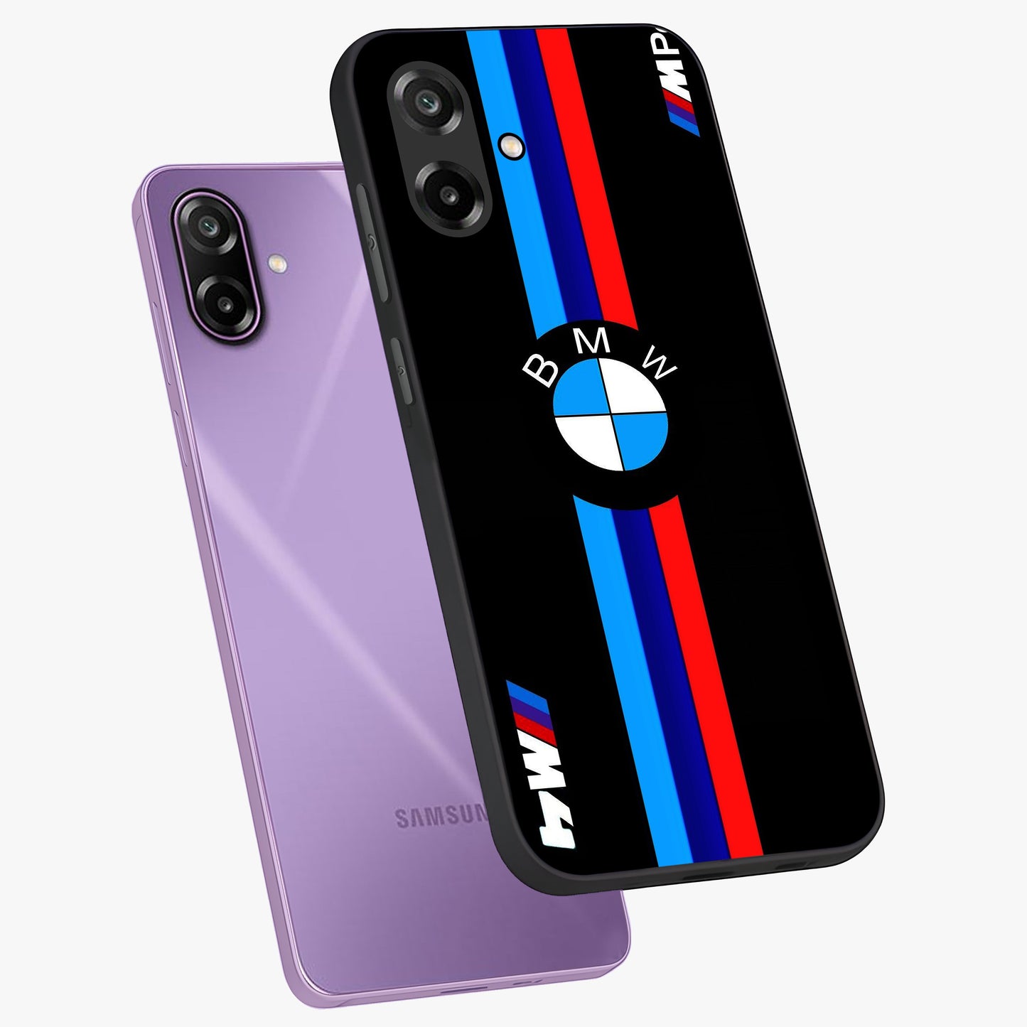 Turbo BMW Beast Glass Case displayed in angled mockup highlighting sleek racing car design with bold automotive aesthetic.