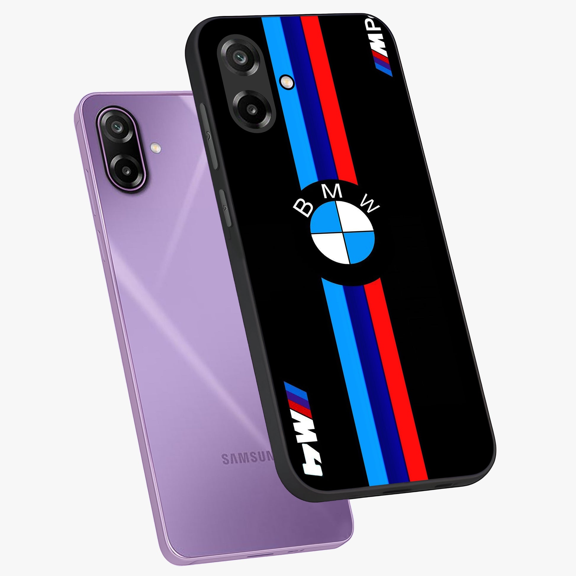 Turbo BMW Beast Glass Case displayed in angled mockup highlighting sleek racing car design with bold automotive aesthetic.