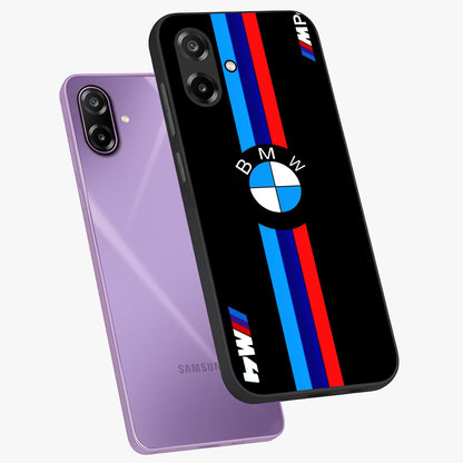 Turbo BMW Beast Glass Case displayed in angled mockup highlighting sleek racing car design with bold automotive aesthetic.