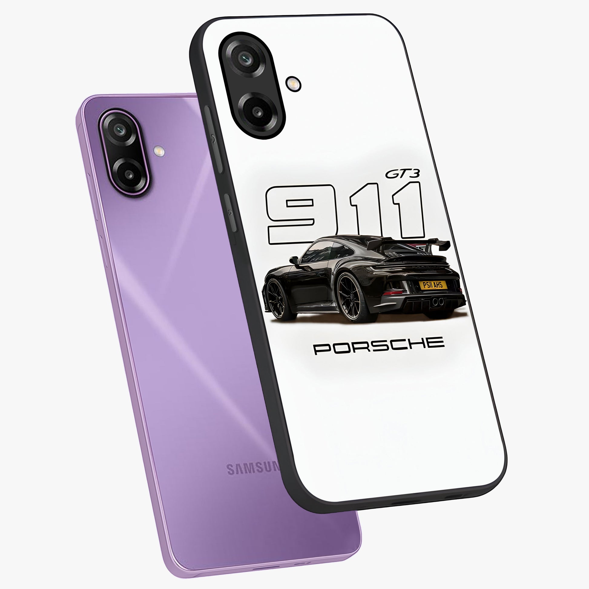 Turbo Legacy Icon Glass Case displayed in angled mockup highlighting dynamic automotive design with performance aesthetic.