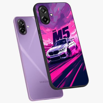 Velocity Drift Pulse Glass Case displayed in angled mockup highlighting dynamic drift design with sporty automotive aesthetic.