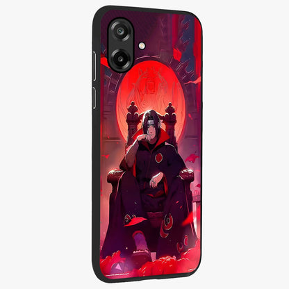 Blood Moon Sovereign Glass Case upright view showcasing powerful moon inspired artwork with cosmic aesthetic style.