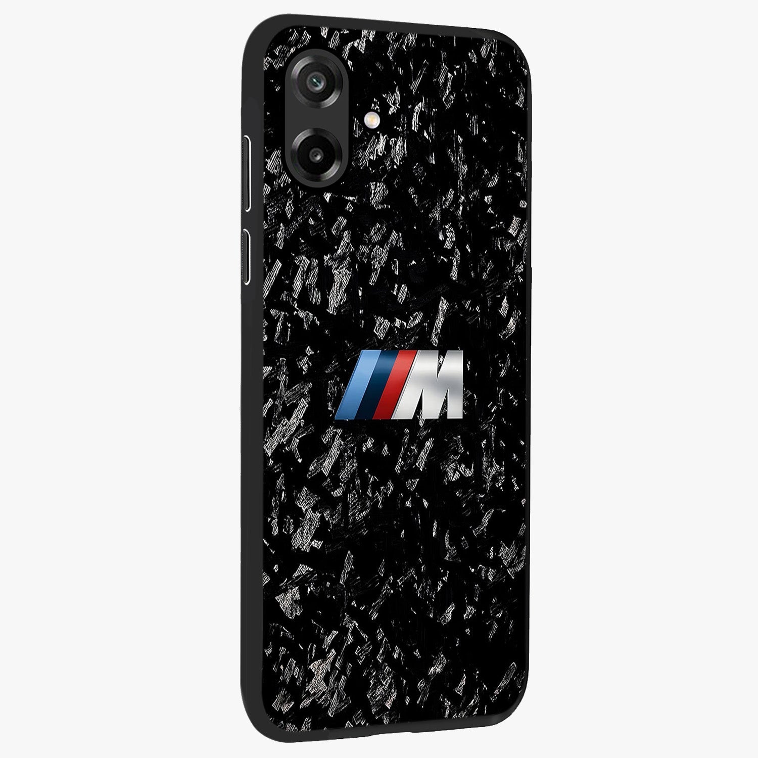 Carbon Speed Mark Glass Case upright view showcasing modern carbon speed graphic with bold automotive theme.