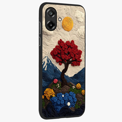 Eternal Nature Tapestry Glass Case upright view showcasing elegant nature tapestry design with decorative style.