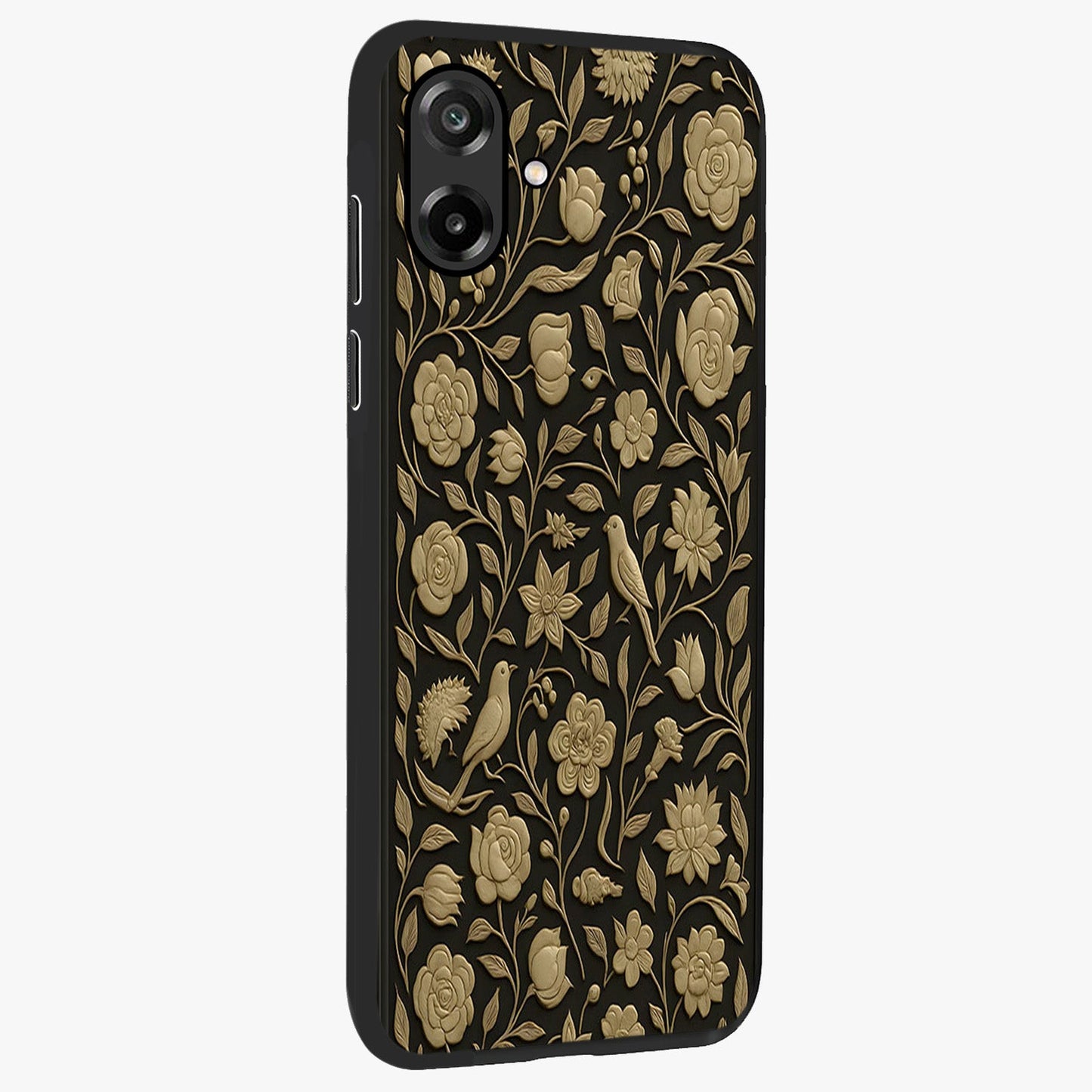 Golden Evil Eye Mandala Glass Case upright view showcasing decorative evil eye mandala artwork with spiritual aesthetic style.