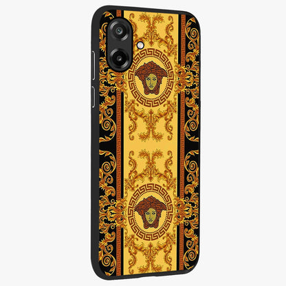 Golden Lotus Glow Glass Case upright view showcasing luminous lotus artwork with peaceful divine theme.