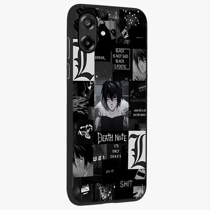 Midnight Chaos Mind Glass Case upright view showcasing expressive abstract artwork with bold dark theme.