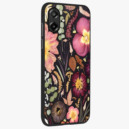 Petal Dream Tapestry Glass Case upright view showcasing detailed floral tapestry artwork with artistic nature theme.