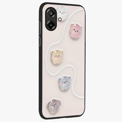 Puffy Face Parade Glass Case upright view showcasing adorable character artwork with cheerful animated theme.
