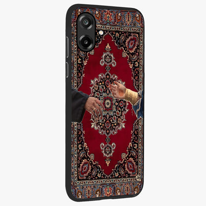 Royal Touch Reach Glass Case upright view showcasing stylish royal inspired artwork with graceful theme.
