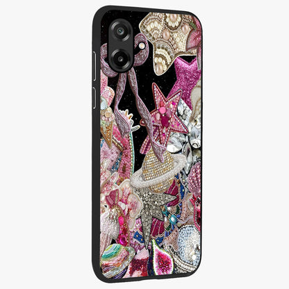 Starlit Jewel Dream Glass Case upright view showcasing radiant star inspired artwork with magical night theme.