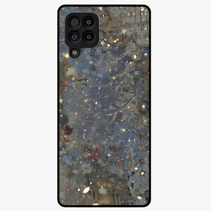 Aesthetic Astrolophia Glass Case showing flat back view with dreamy aesthetic design and glossy glass finish.