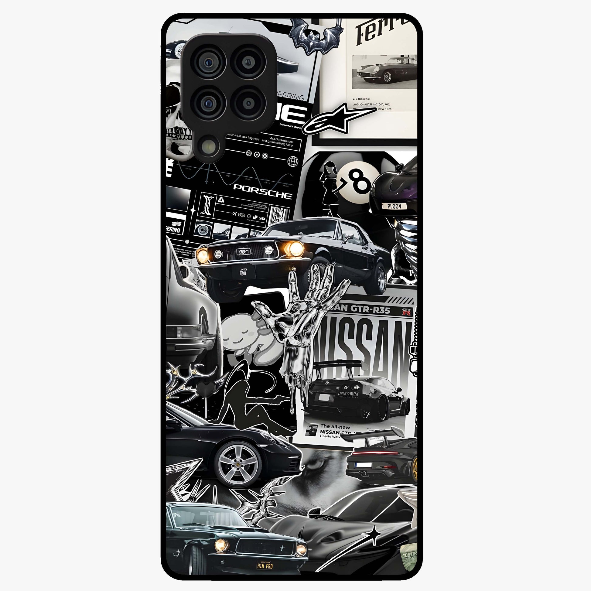 Aesthetic Dark Love Glass Case showing flat back view with dark romantic artwork and glossy glass finish.