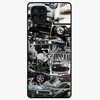 Aesthetic Dark Love Glass Case showing flat back view with dark romantic artwork and glossy glass finish.
