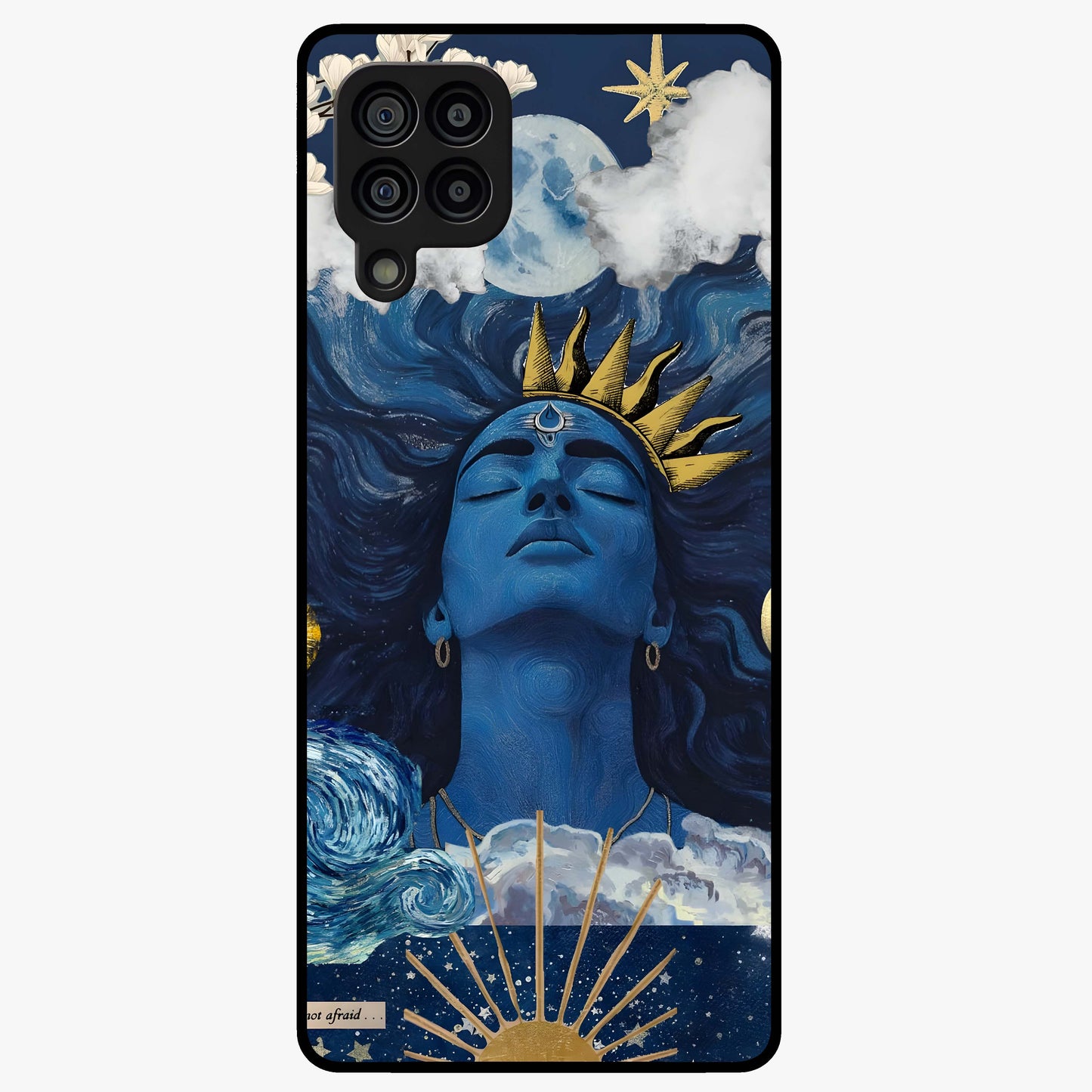 Aesthetic Lord Shiva Glass Case showing flat back view with divine Shiva artwork and glossy glass finish.