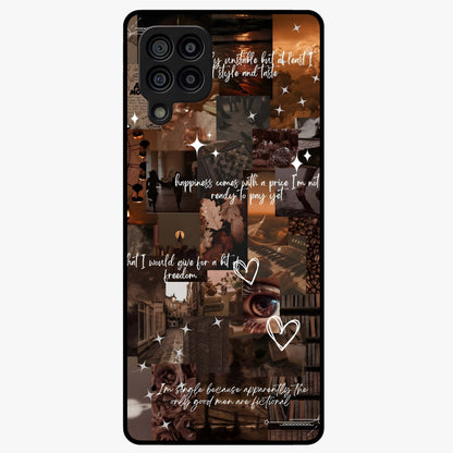 Bittersweet Aesthetic Chaos Glass Case showing flat back view with artistic chaotic aesthetic design and glossy glass finish.