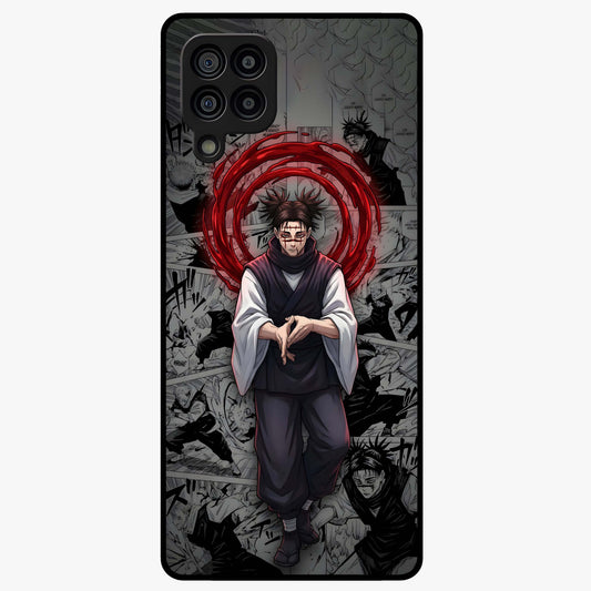 Cursed Ritual Ascension Glass Case showing flat back view with dark ritual themed artwork and glossy glass finish.