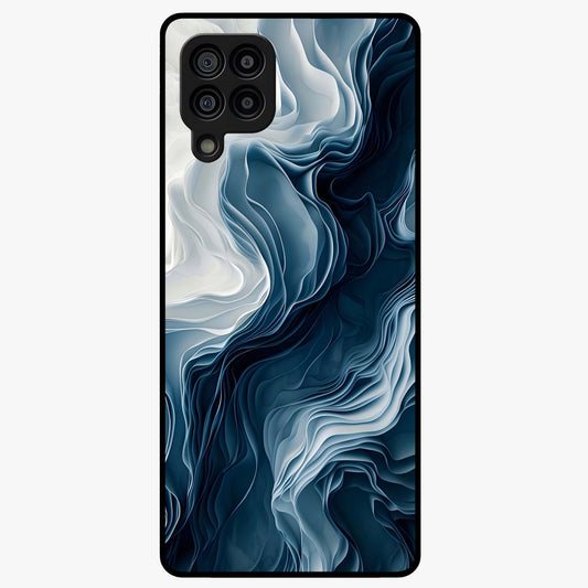 Ethereal Paper Marble Glass Case showing flat back view with soft marble paper texture artwork and glossy glass finish.
