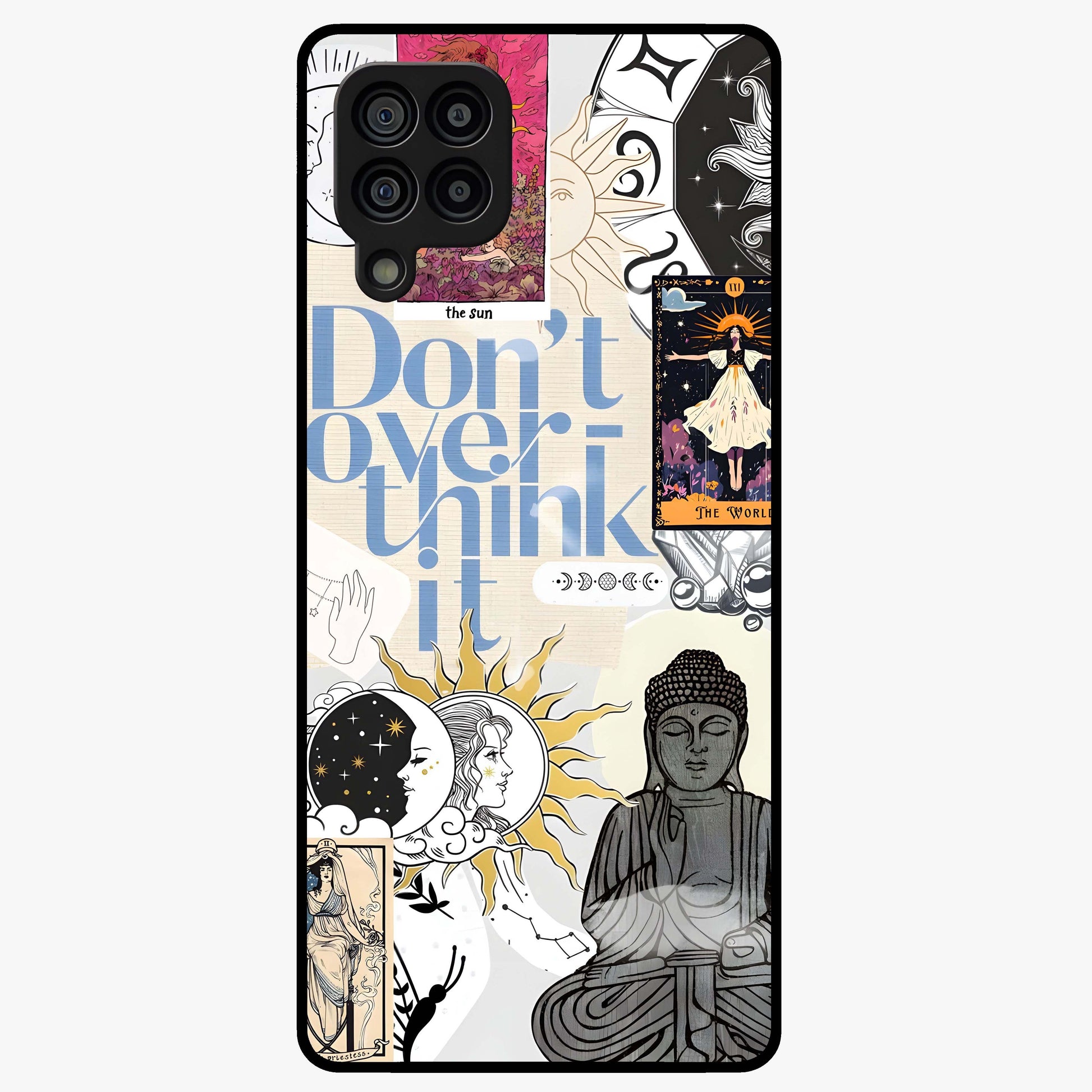 Ethereal Thoughts Glass Case showing flat back view with dreamy artistic artwork and glossy glass finish.