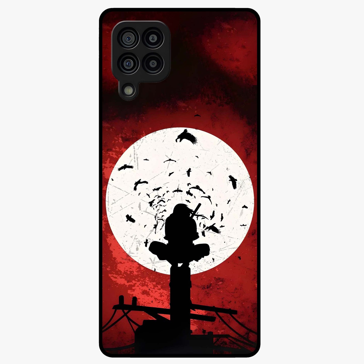 Itachi Limited Edition Naruto Anime Glass Case showing flat back view with iconic anime character artwork and glossy glass finish.