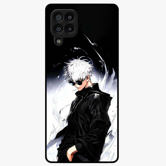 Limitless Shadow King Glass Case showing flat back view with powerful shadow warrior artwork and glossy glass finish.