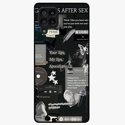 Midnight Love Echo Glass Case showing flat back view with romantic midnight themed artwork and glossy glass finish.