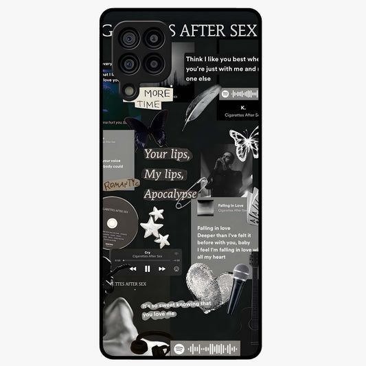 Midnight Love Echo Glass Case showing flat back view with romantic midnight themed artwork and glossy glass finish.