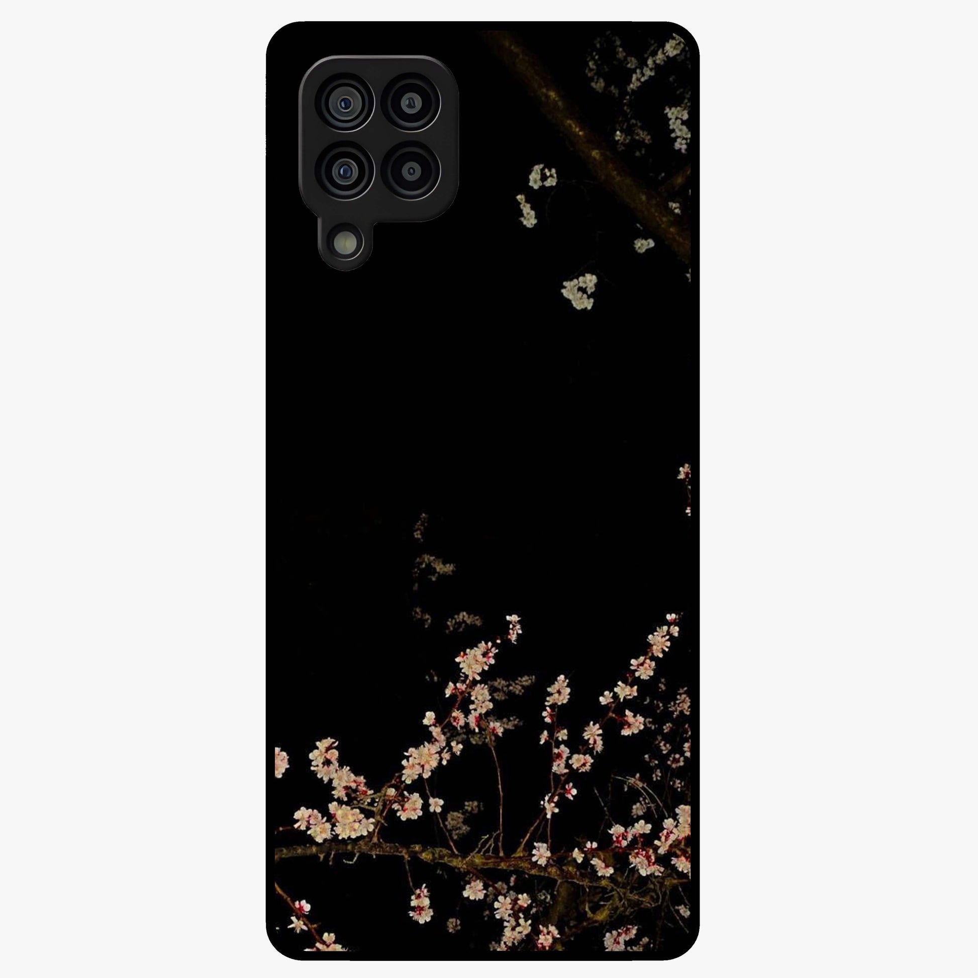 Petal Moon Light With Custom Name Glass Case showing flat back view with floral moonlight artwork and personalized name design.
