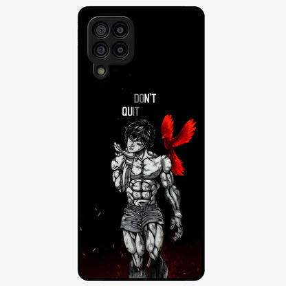 Rise Beyond Limits Glass Case showing flat back view with motivational typography artwork and glossy glass finish.