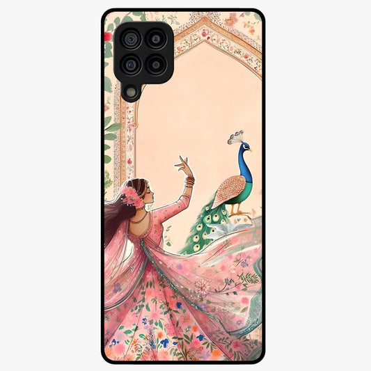 Royal Grace Muse Glass Case showing flat back view with elegant artistic artwork and glossy glass finish.
