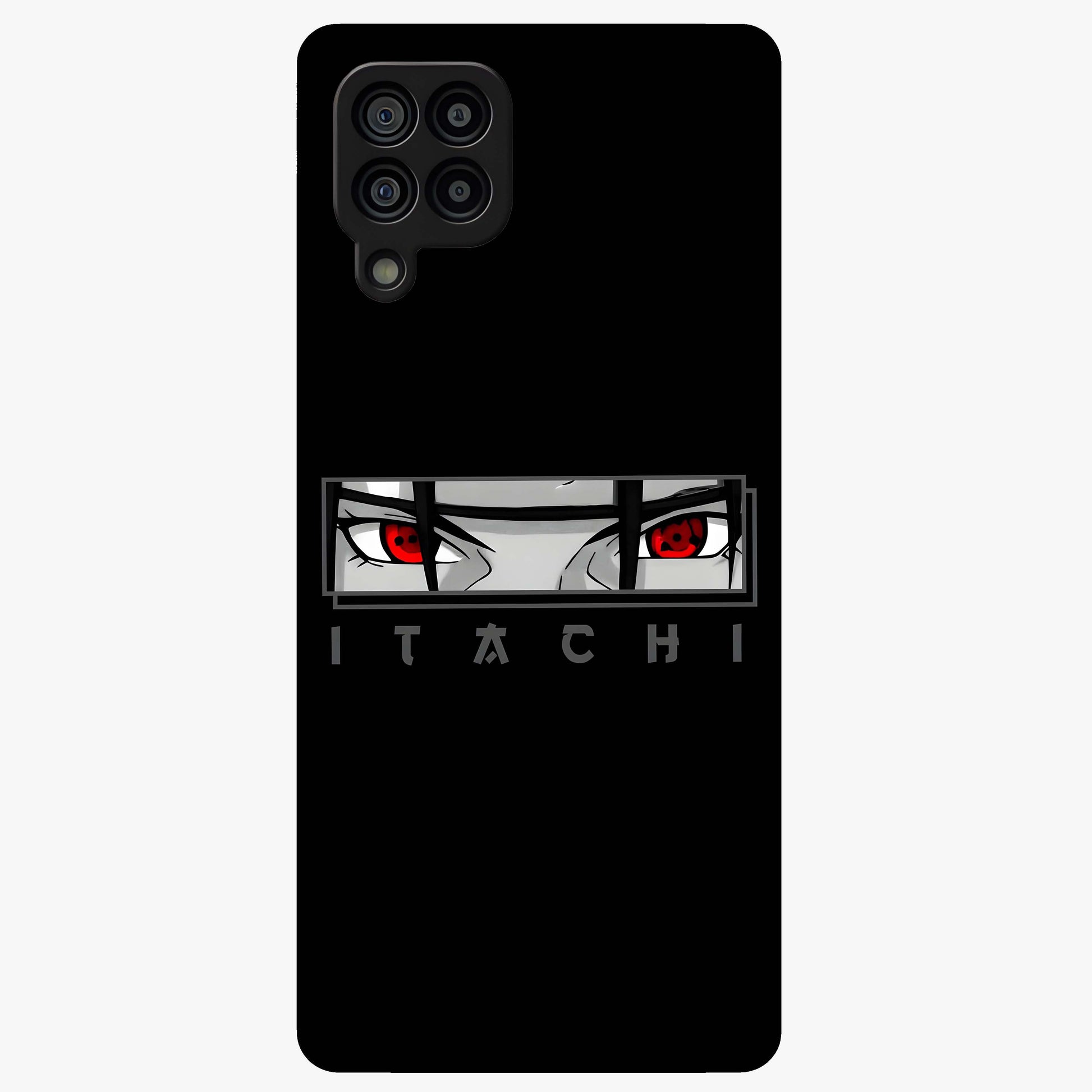 Scarlet Gaze Dominance Glass Case showing flat back view with striking red themed artwork and glossy glass finish.