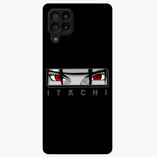 Scarlet Gaze Dominance Glass Case showing flat back view with striking red themed artwork and glossy glass finish.