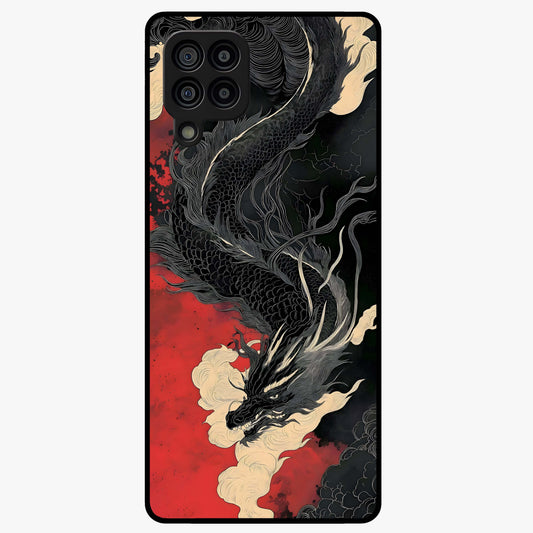 Shadow Dragon Fury Glass Case showing flat back view with fierce dragon artwork and glossy glass finish.